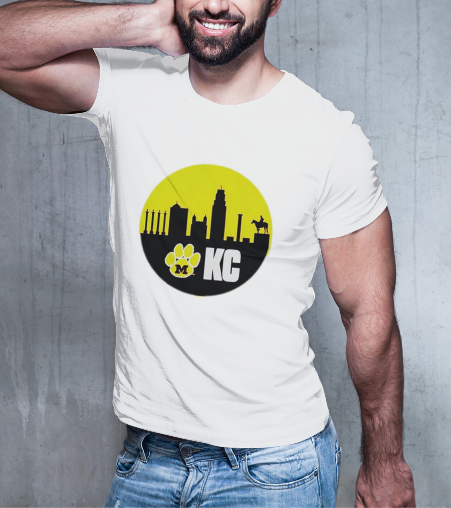 Missouri Tigers Mizzou Kansas City KC Skyline Paw T-Shirt