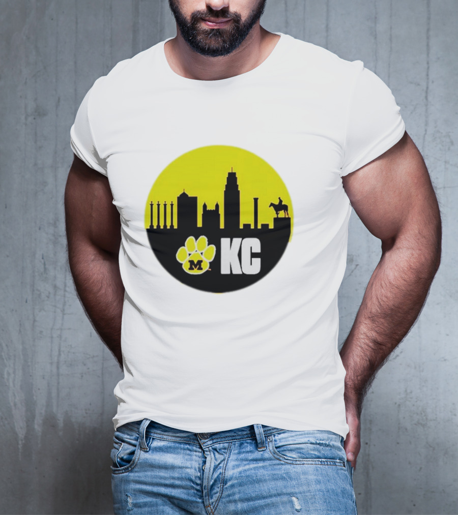 Missouri Tigers Mizzou Kansas City KC Skyline Paw T-Shirt