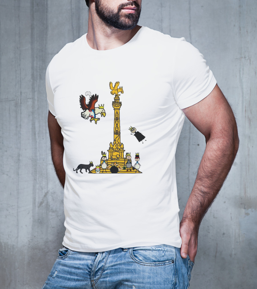 America Campeon Angel De La Independencia Cartoon Icons T-Shirt