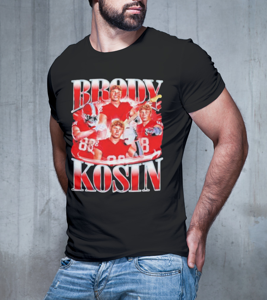 Brody Kosin Indiana Hoosiers 88 Red Football Vintage T-Shirt