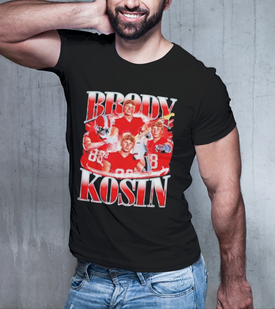 Brody Kosin Indiana Hoosiers 88 Red Football Vintage T-Shirt