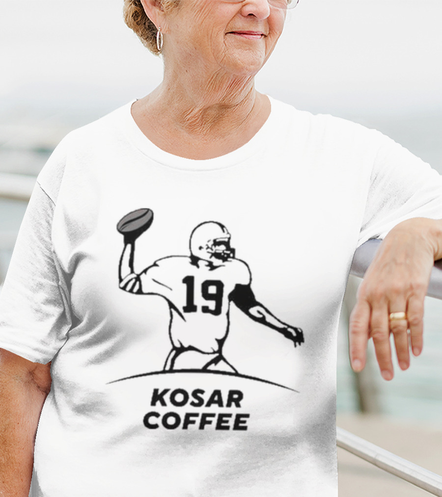 Kosar Coffee 19 Football Quarterback Throwing Ball T-Shirt