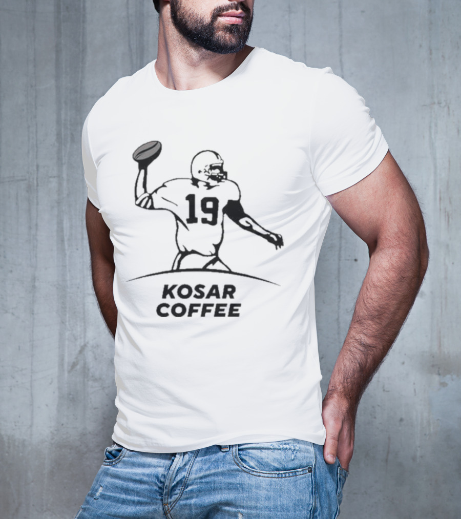 Kosar Coffee 19 Football Quarterback Throwing Ball T-Shirt