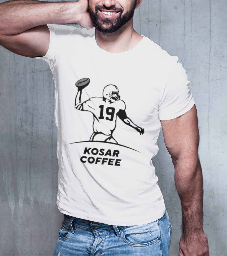 Kosar Coffee 19 Football Quarterback Throwing Ball T-Shirt