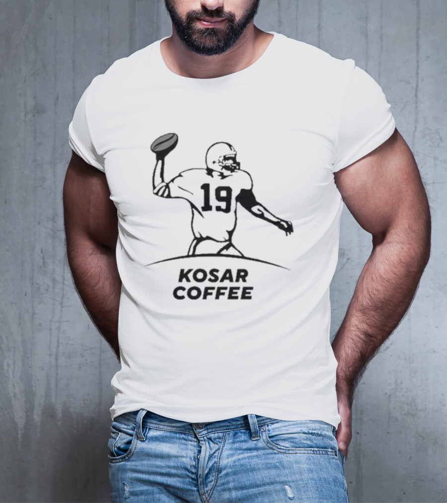 Kosar Coffee 19 Football Quarterback Throwing Ball T-Shirt