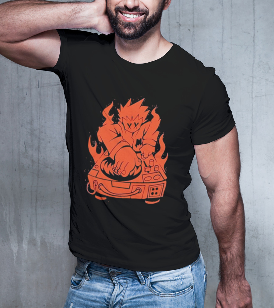 Marshmello Music Scratch Fiery DJ Turntable T-Shirt
