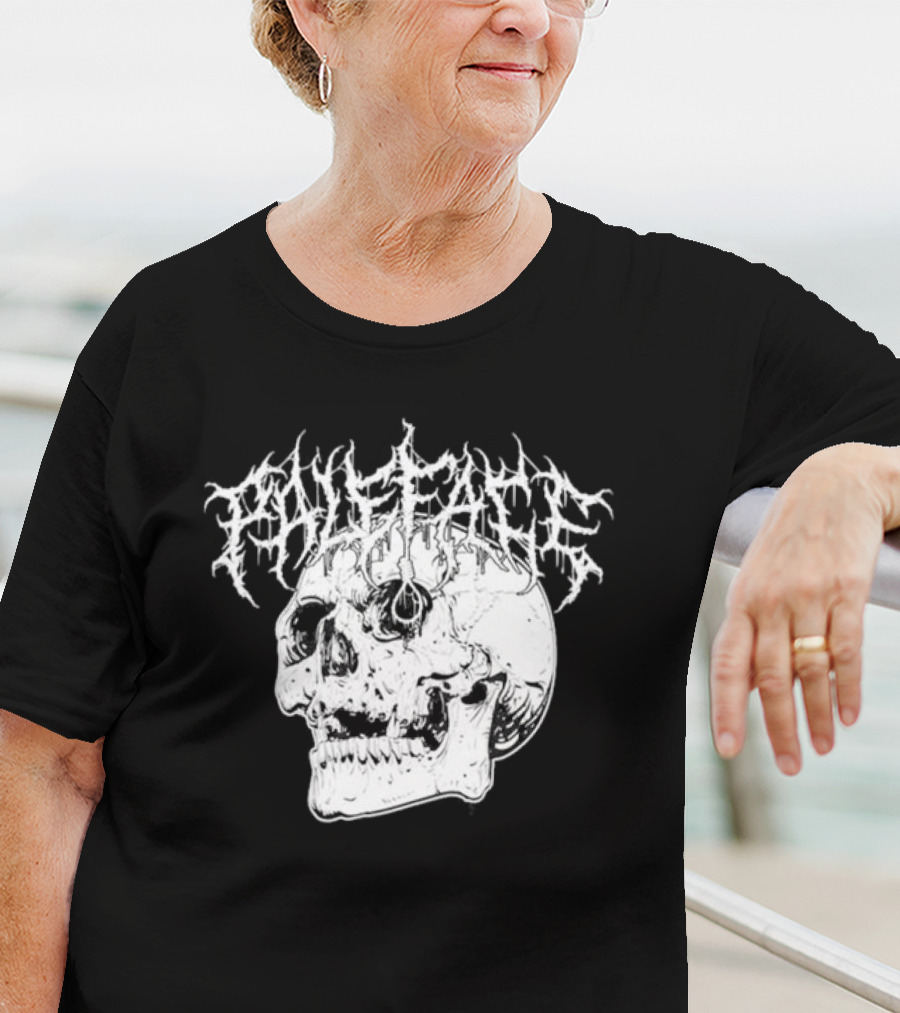 Paleface Skull Art With Gothic Script T-Shirt