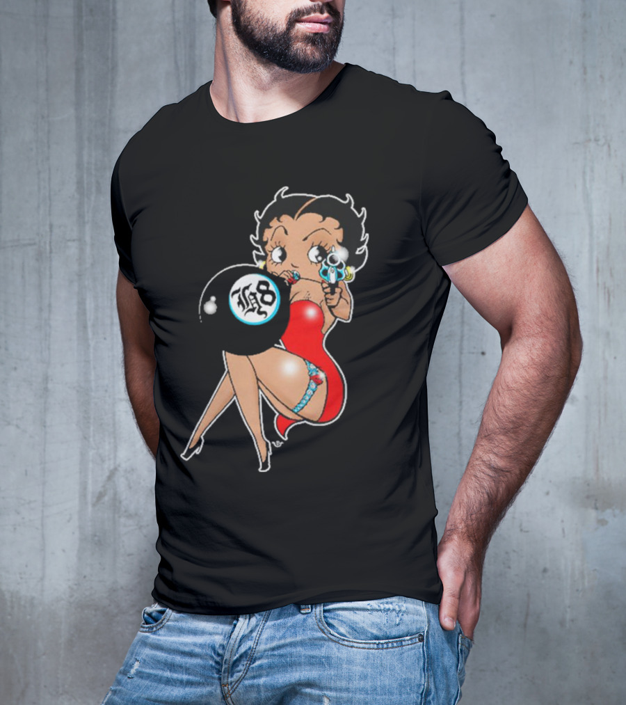 Section H8 Betty Boop Eight Ball Gun T-Shirt