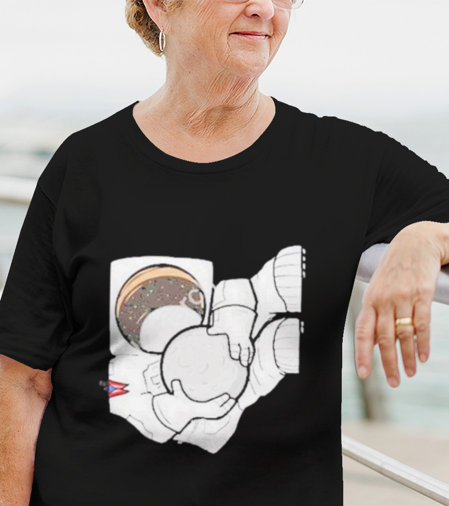 Strange Planet Ohio Moonwalker Cosmic Astronaut Holding Celestial Sphere T-Shirt