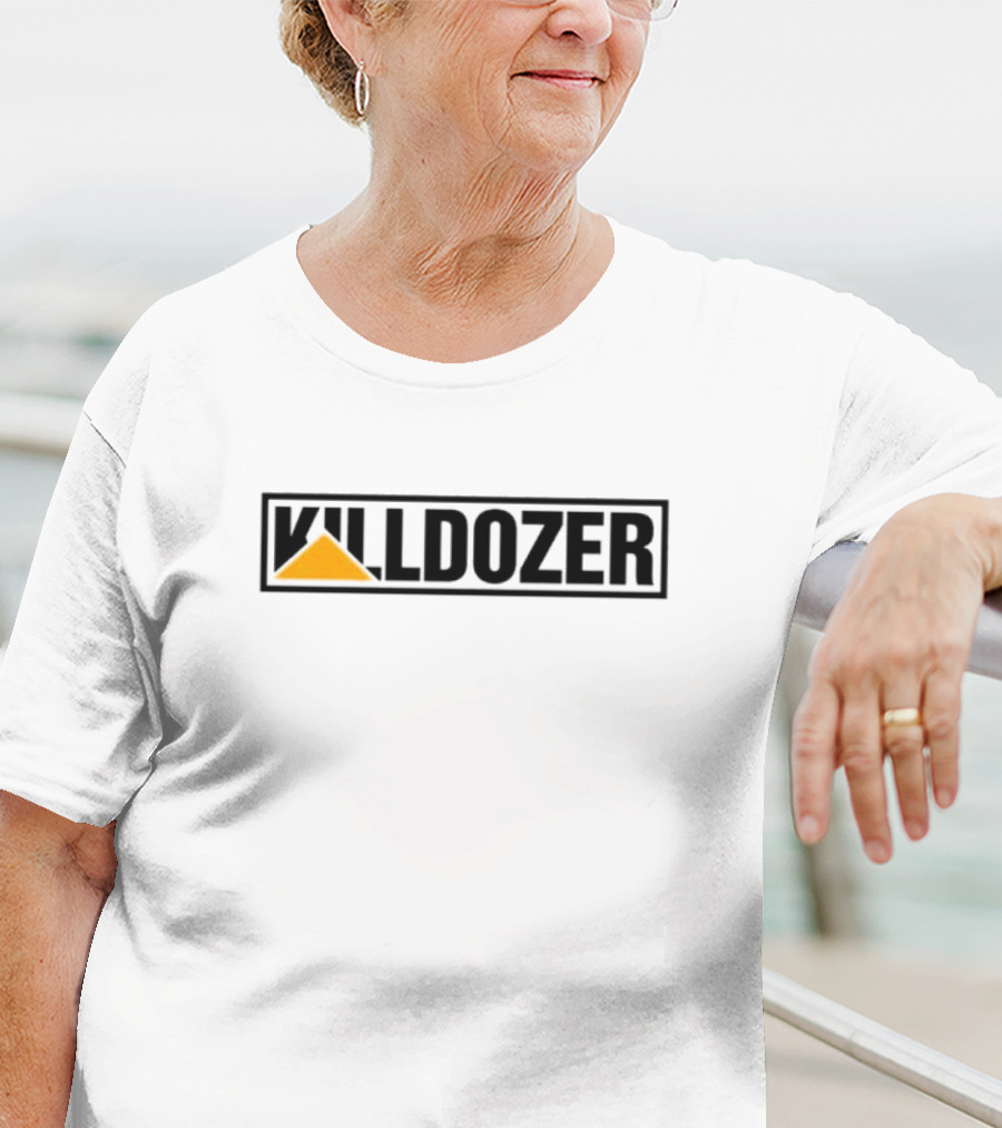 Killdozer Text With Yellow Triangle T-Shirt