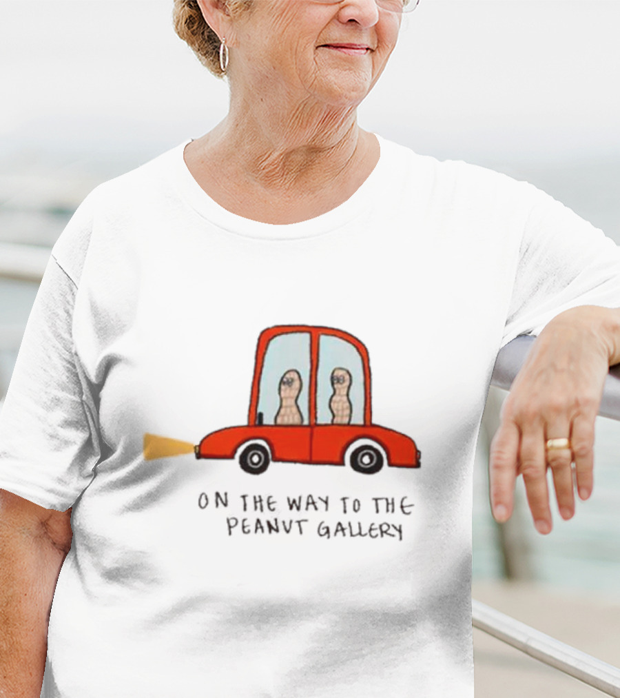 On The Way To The Peanut Gallery With Peanuts In Red Car T-Shirt