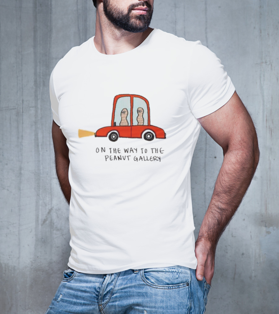 On The Way To The Peanut Gallery With Peanuts In Red Car T-Shirt