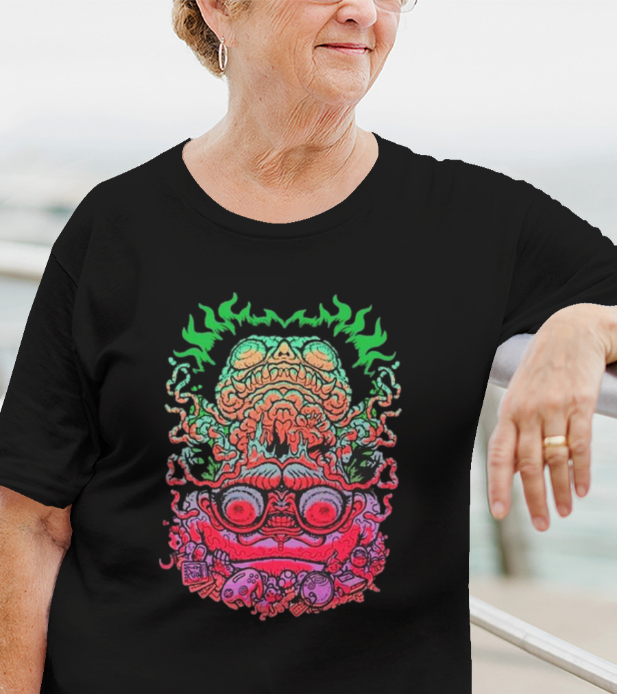 Papa Meat Psychedelic Skull Monster Stack T-Shirt