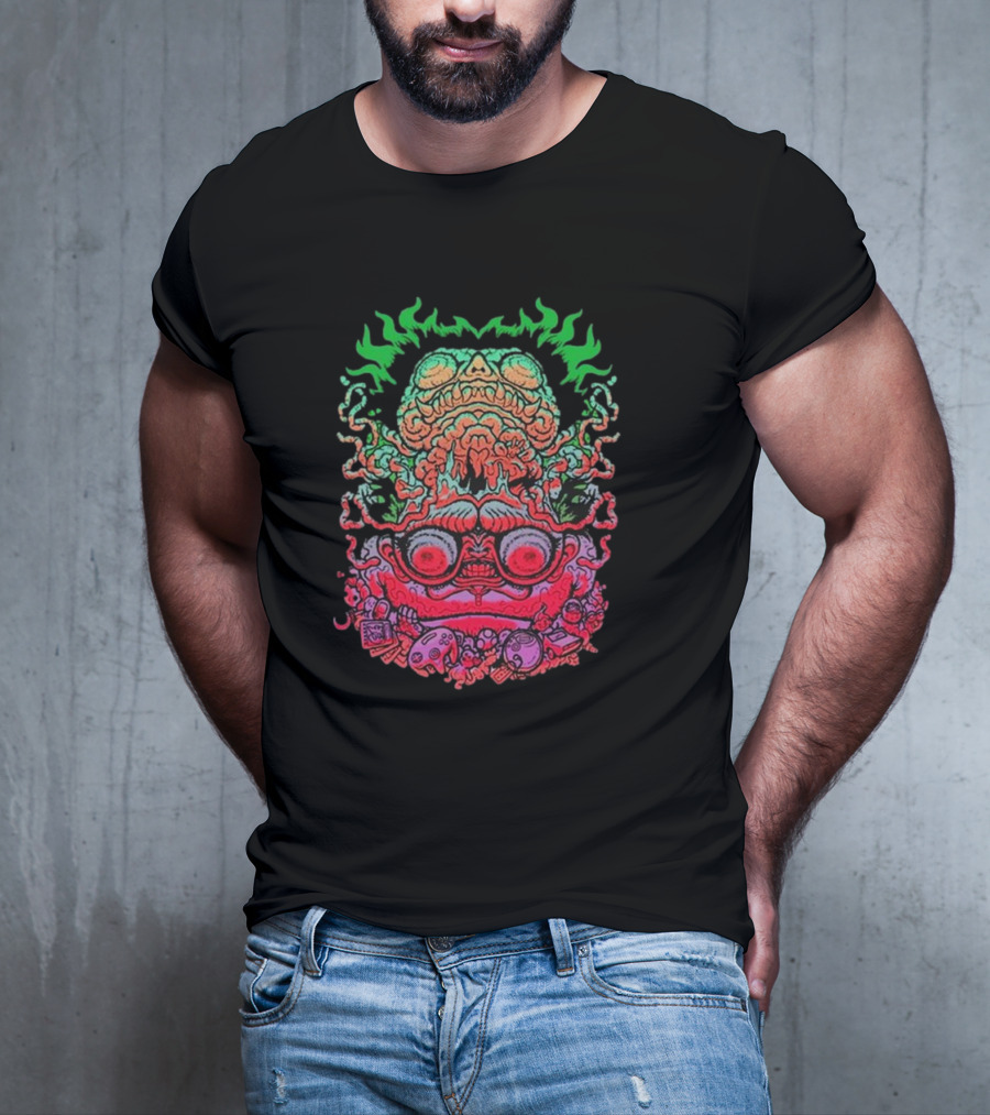 Papa Meat Psychedelic Skull Monster Stack T-Shirt