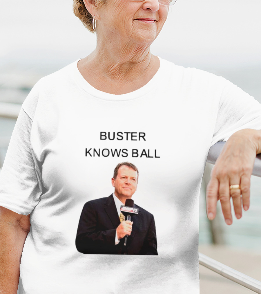 Buster Knows Ball ESPN Microphone T-Shirt