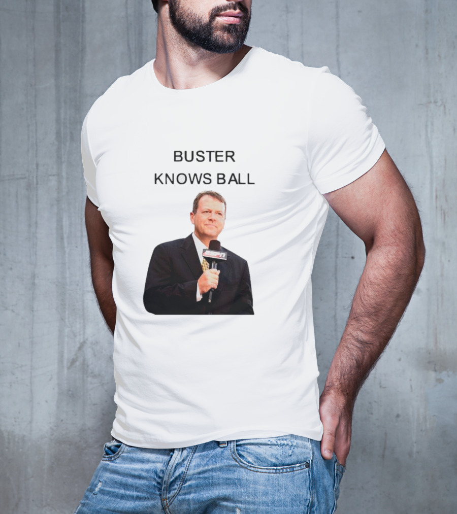 Buster Knows Ball ESPN Microphone T-Shirt