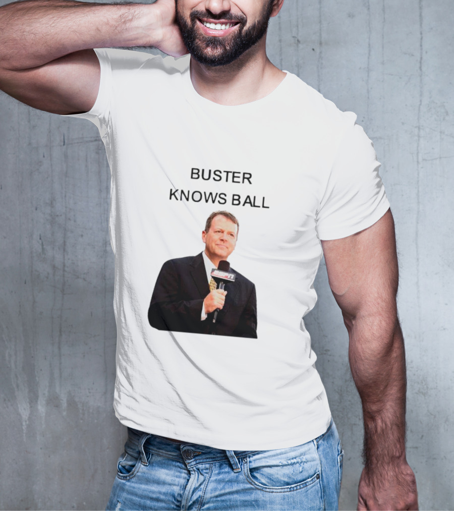 Buster Knows Ball ESPN Microphone T-Shirt