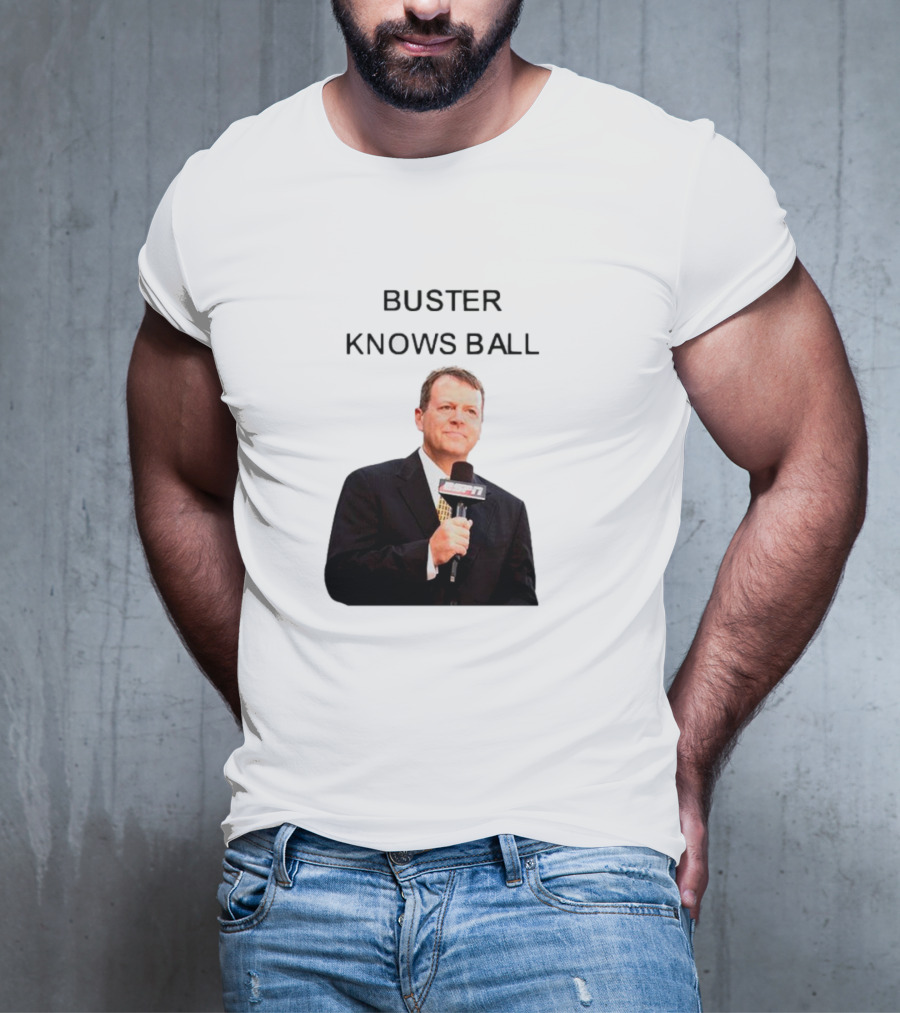 Buster Knows Ball ESPN Microphone T-Shirt