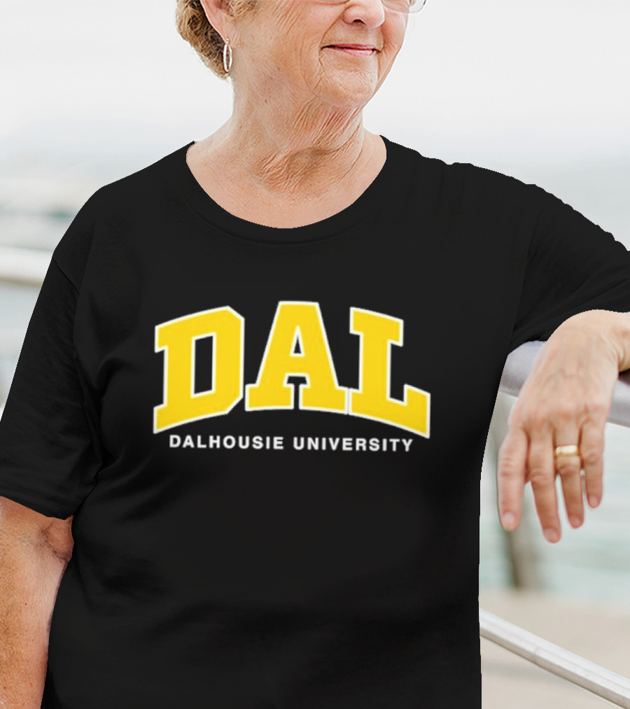 DAL Dalhousie University Yellow Arch Text T-Shirt