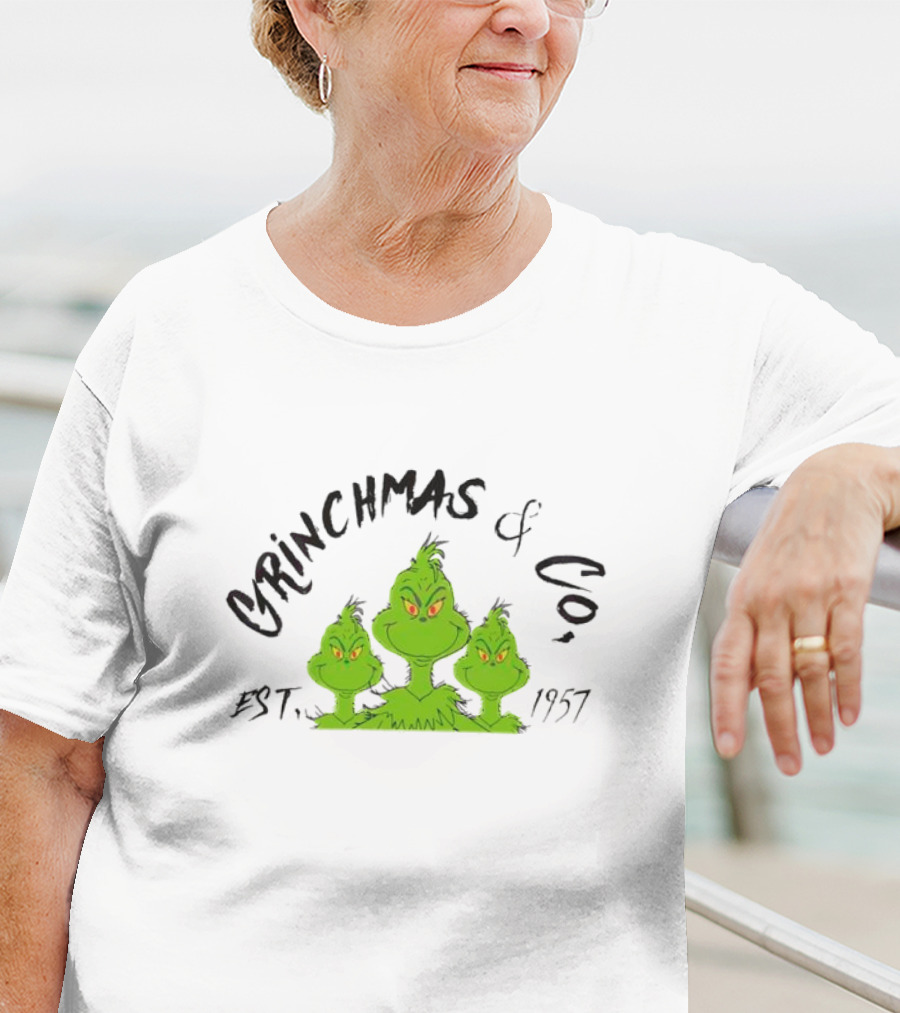 Grinchmas And Co Established 1957 Featuring Iconic Green Grinch Trio T-Shirt