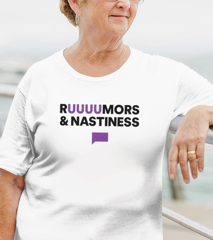 RUUUUMORS And NASTINESS Purple Speech Bubble T-Shirt