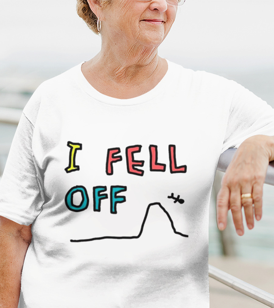 I Fell Off Stick Figure Falling Off Hill T-Shirt