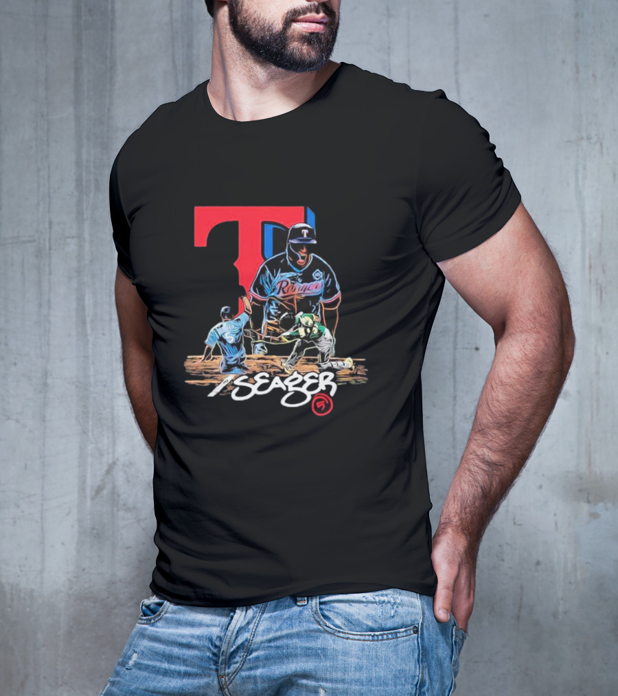 Texas Rangers Seager Baseball Action T-Shirt