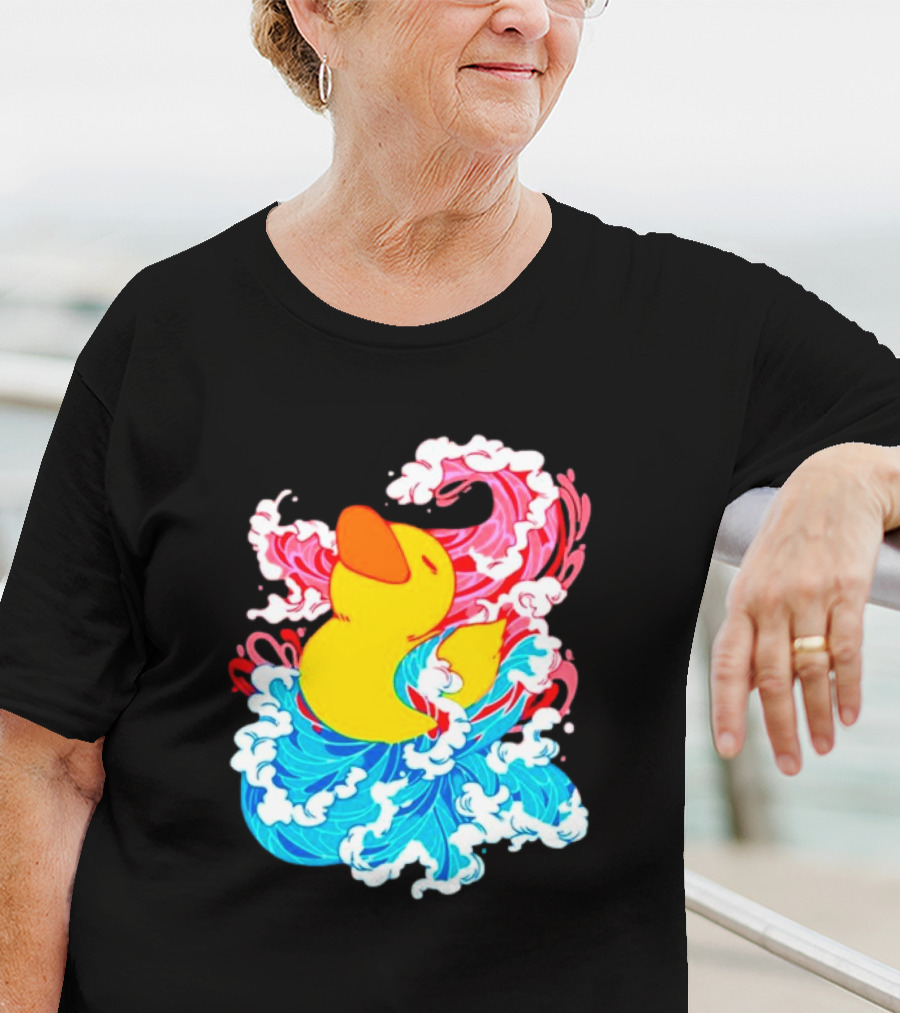 39Daph Duck Waves Red Blue T-Shirt
