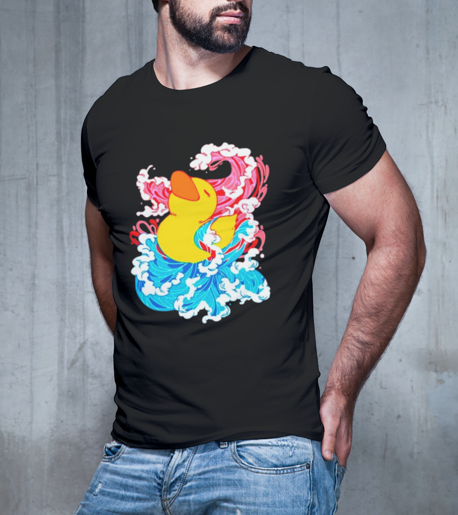 39Daph Duck Waves Red Blue T-Shirt