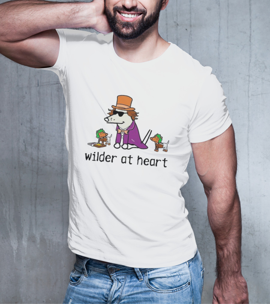 Wilder At Heart Dog In Orange Hat And Purple Outfit With Two Small Dogs T-Shirt