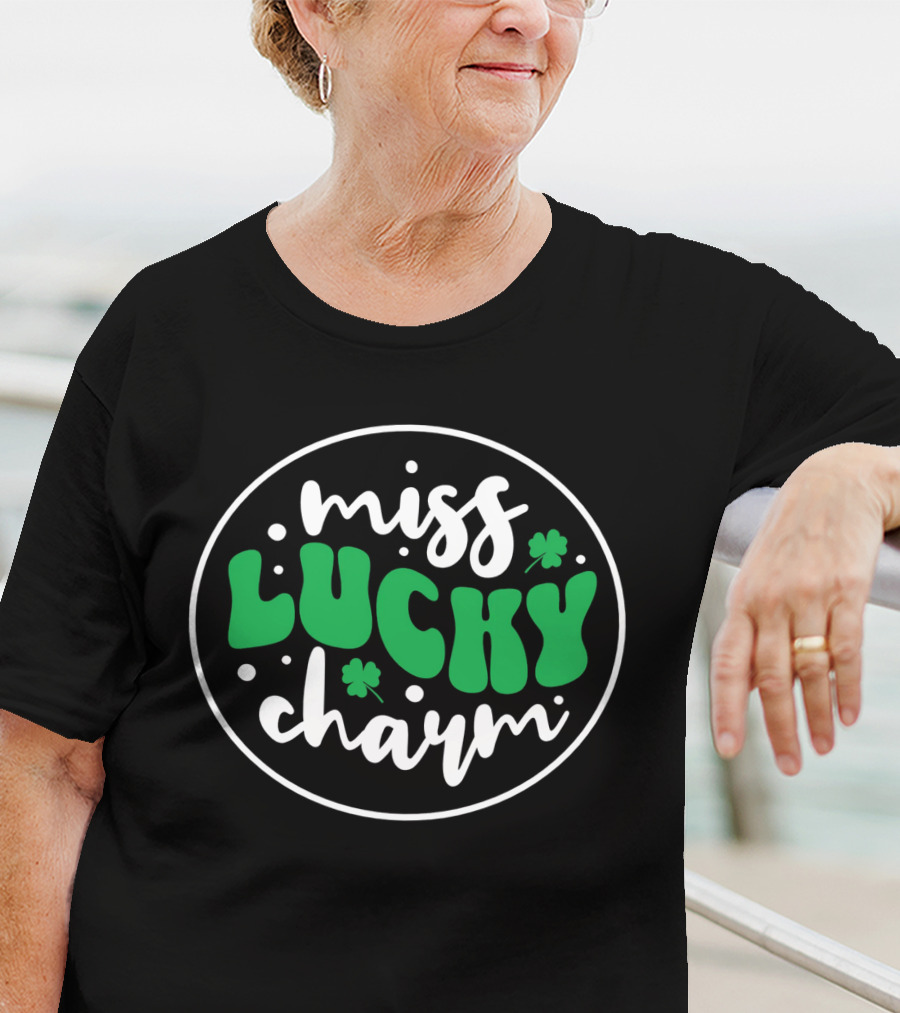 Miss Lucky Charm St. Patrick's Day Festive Badge T-Shirt