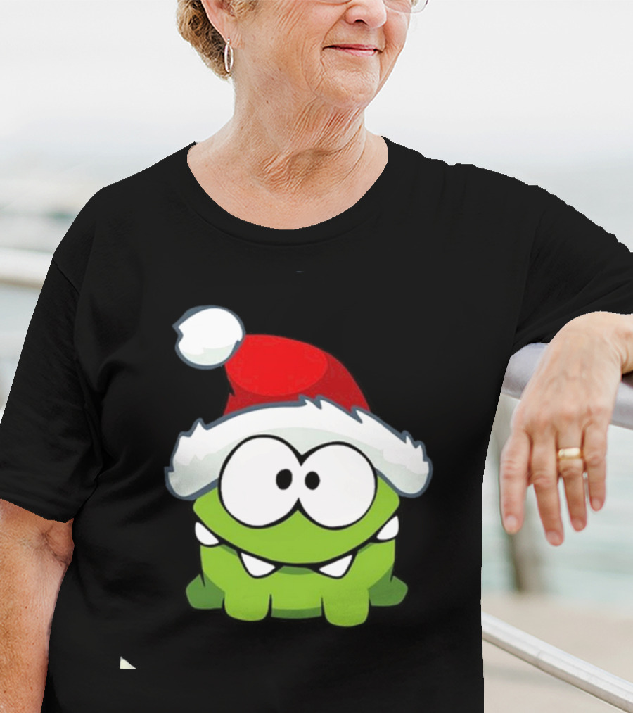 Om Nom Christmas Santa Hat T-Shirt