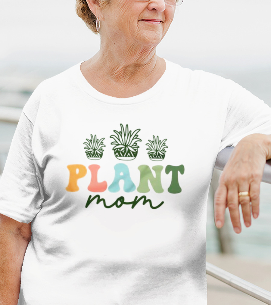 Plant Mom Cute Plant Groovy T-Shirt