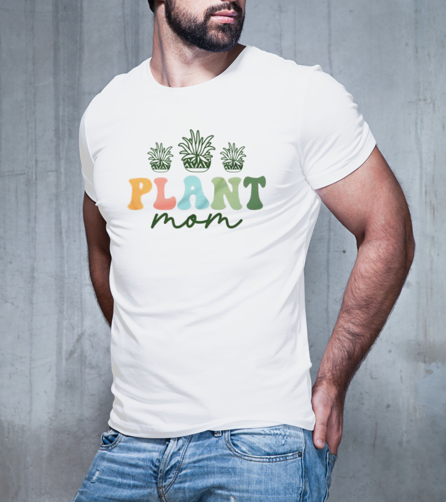 Plant Mom Cute Plant Groovy T-Shirt