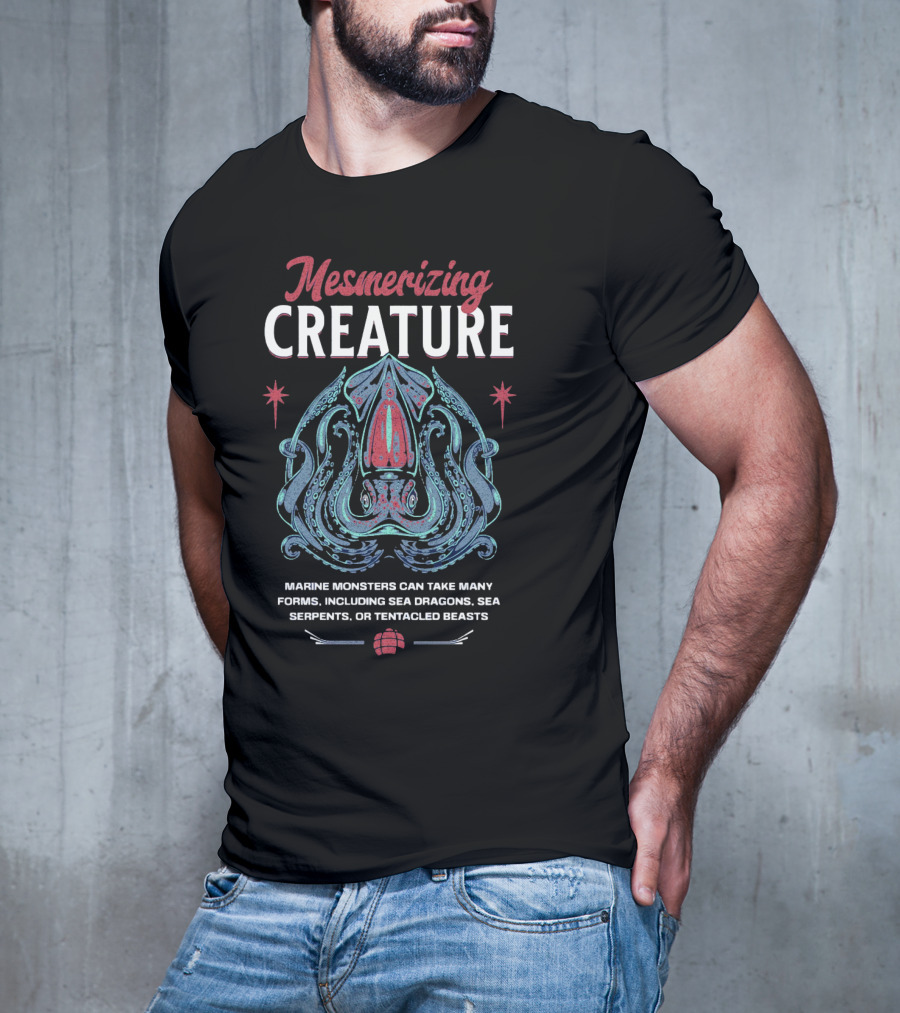 Mesmerizing Creature Marine Monsters Sea Dragons Sea Serpents Tentacled Beasts T-Shirt