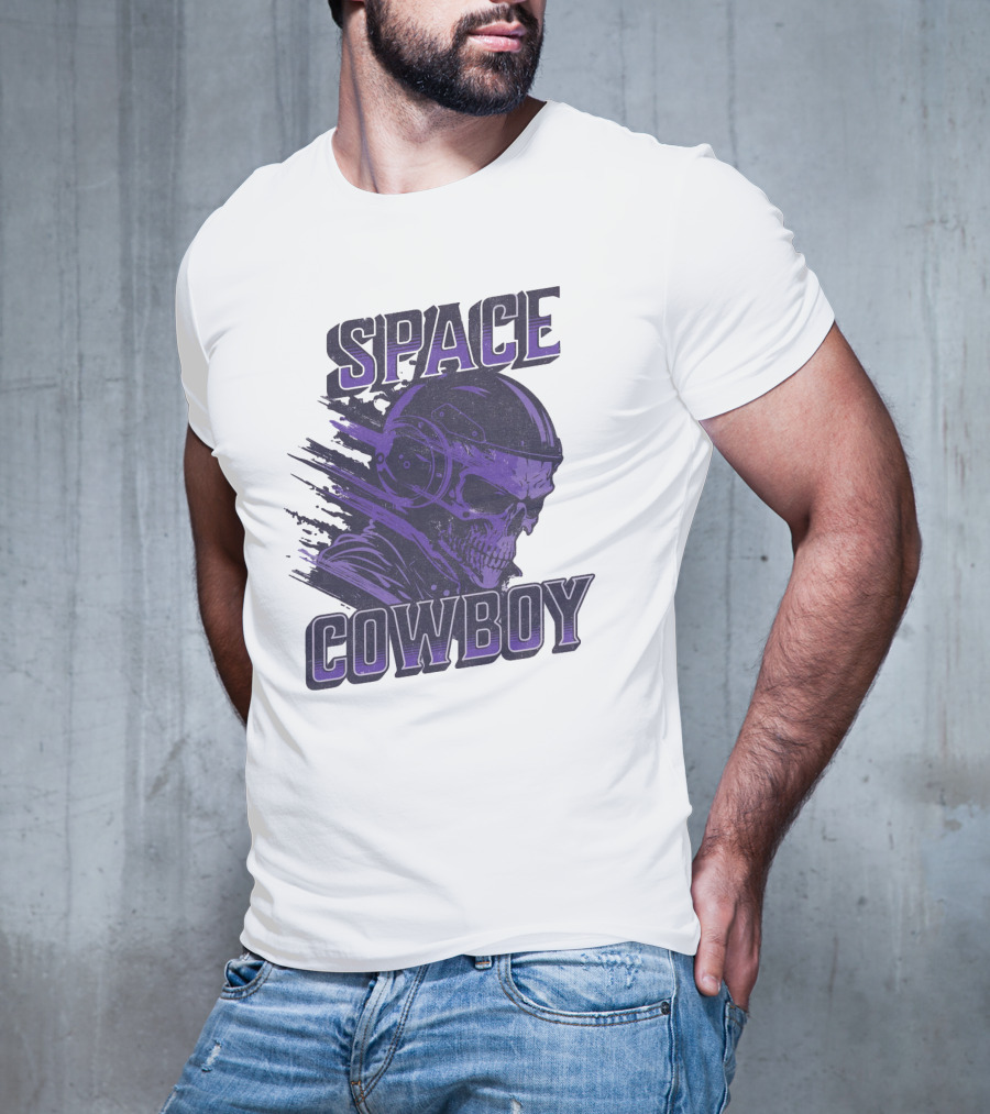 Space Cowboy Skull Helmet Cosmic Adventure T-Shirt