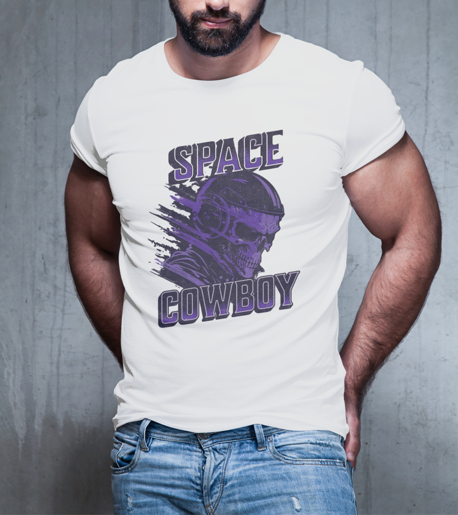 Space Cowboy Skull Helmet Cosmic Adventure T-Shirt