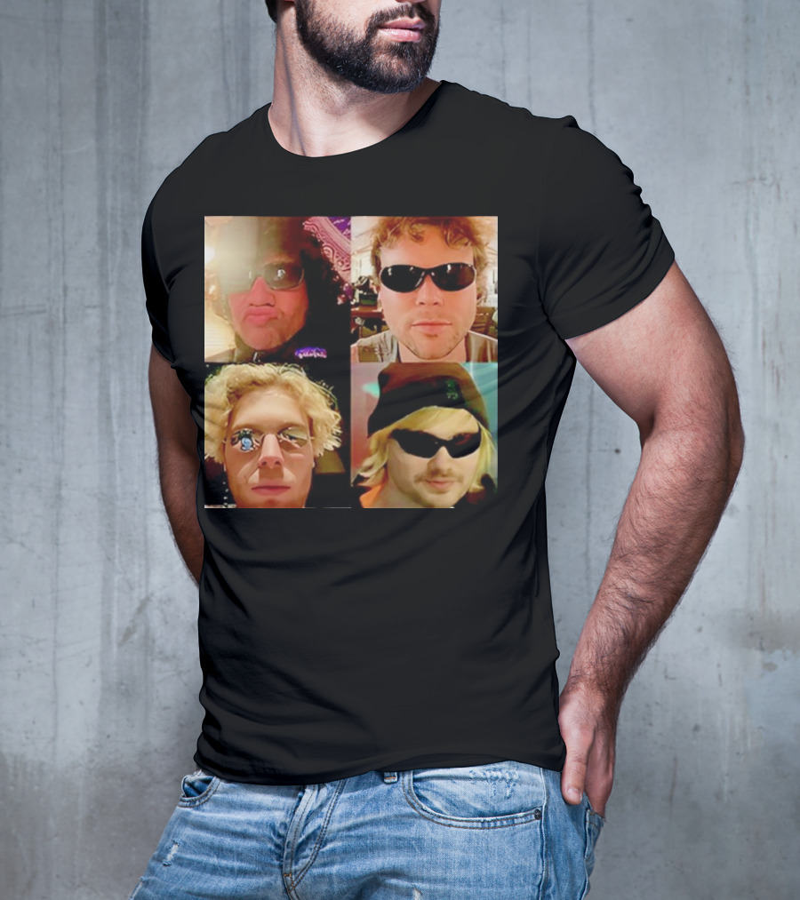 5 Seconds Of Summer Sunglasses Group Collage T-Shirt