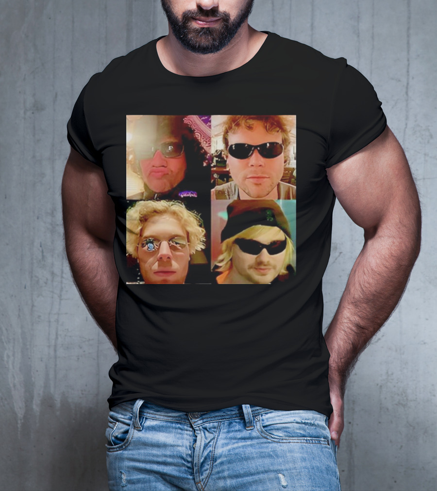 5 Seconds Of Summer Sunglasses Group Collage T-Shirt