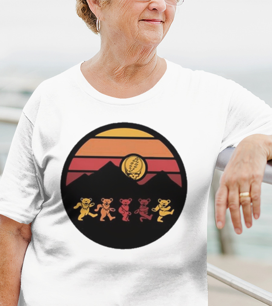Grateful Dead Dancing Bears Sunset Alan Forbes T-Shirt