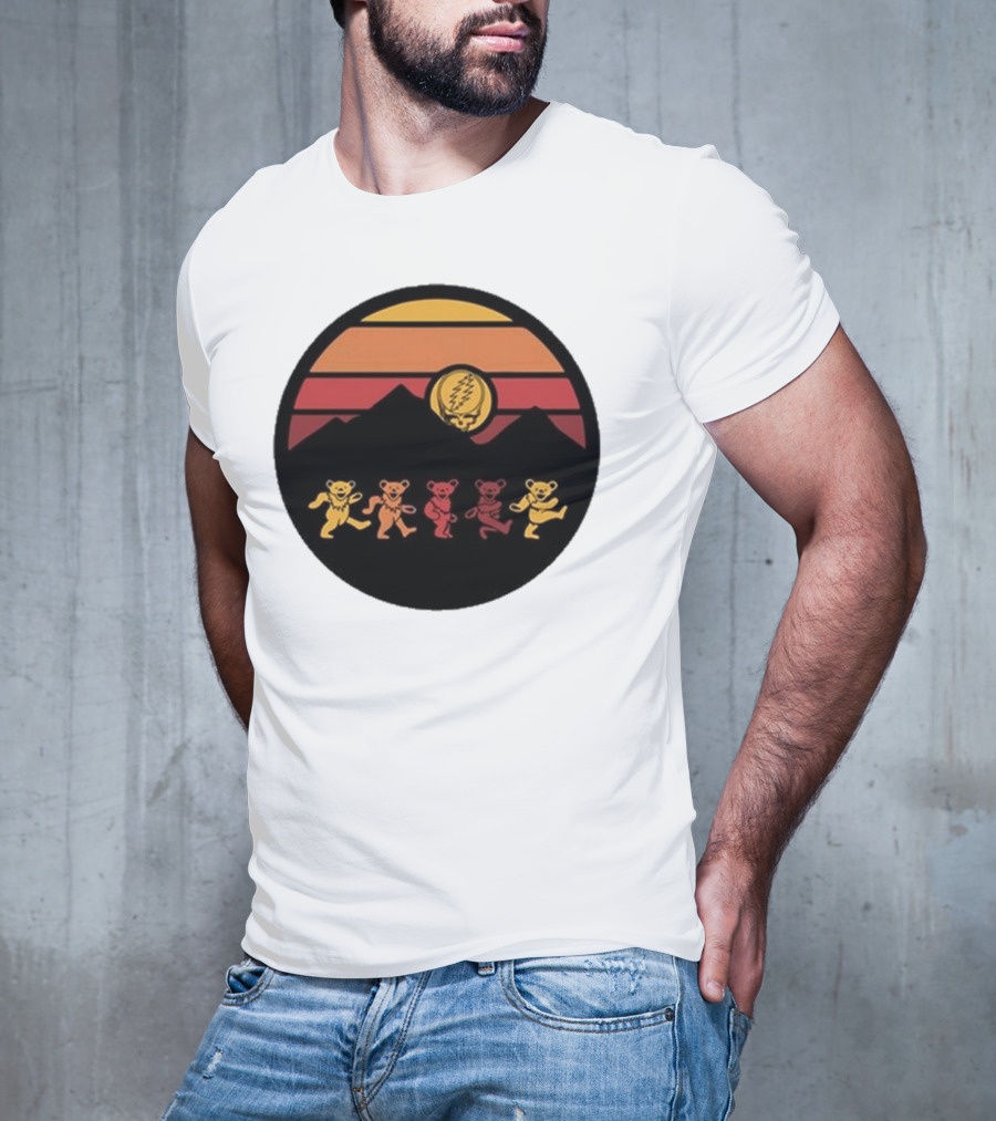 Grateful Dead Dancing Bears Sunset Alan Forbes T-Shirt