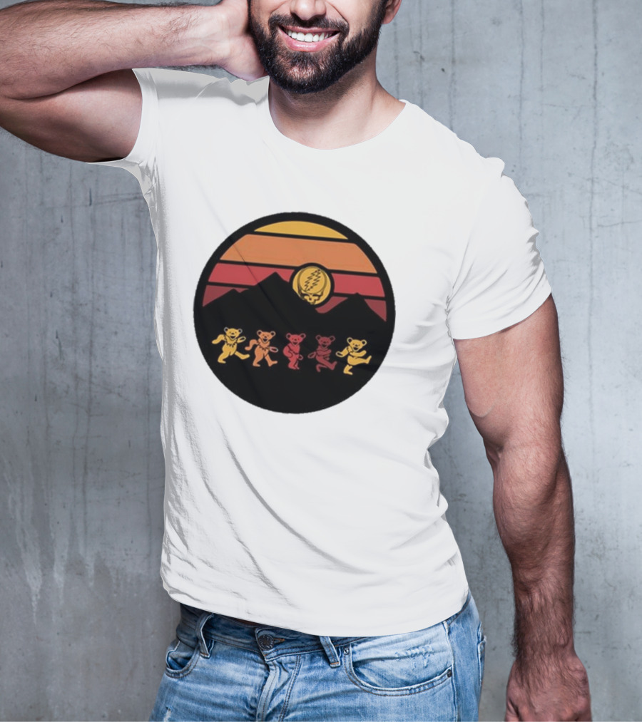 Grateful Dead Dancing Bears Sunset Alan Forbes T-Shirt