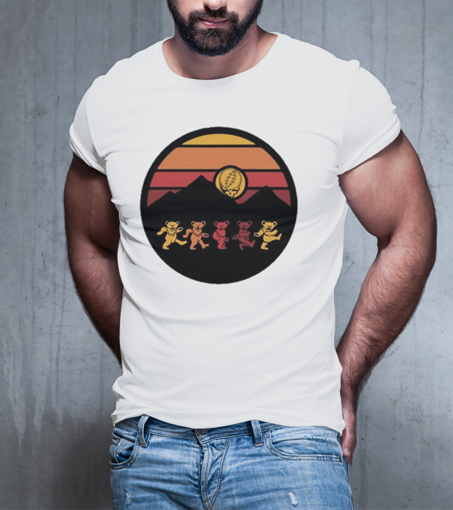 Grateful Dead Dancing Bears Sunset Alan Forbes T-Shirt