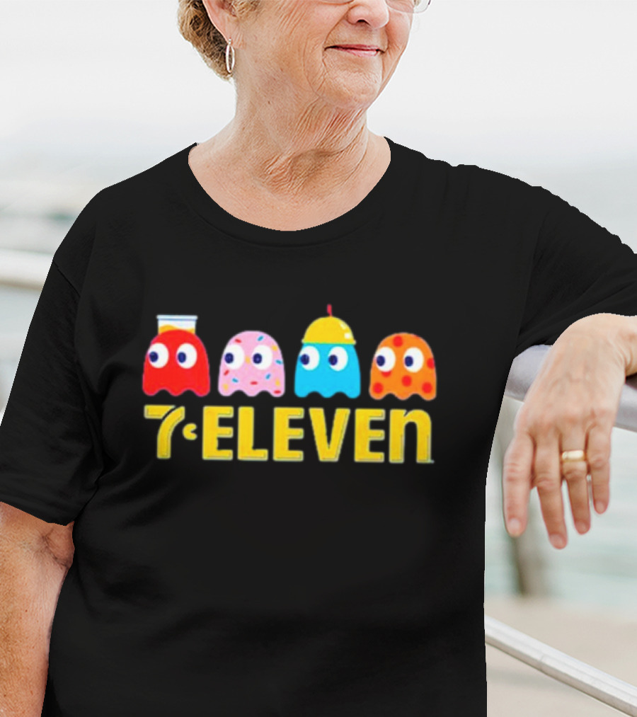 7 Eleven Pacman Ghost Characters Collaboration T-Shirt