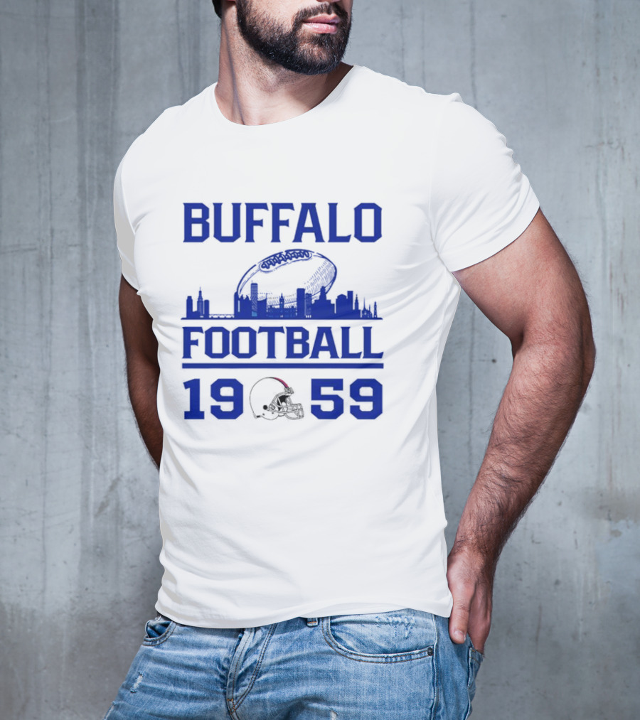Buffalo Football 1959 Skyline Helmet T-Shirt