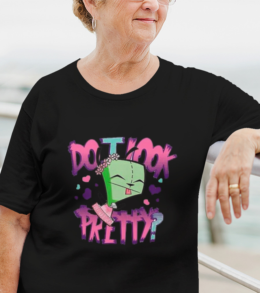 Invader Zim Gir Do I Look Pretty Cute Alien Robot Floral T-Shirt