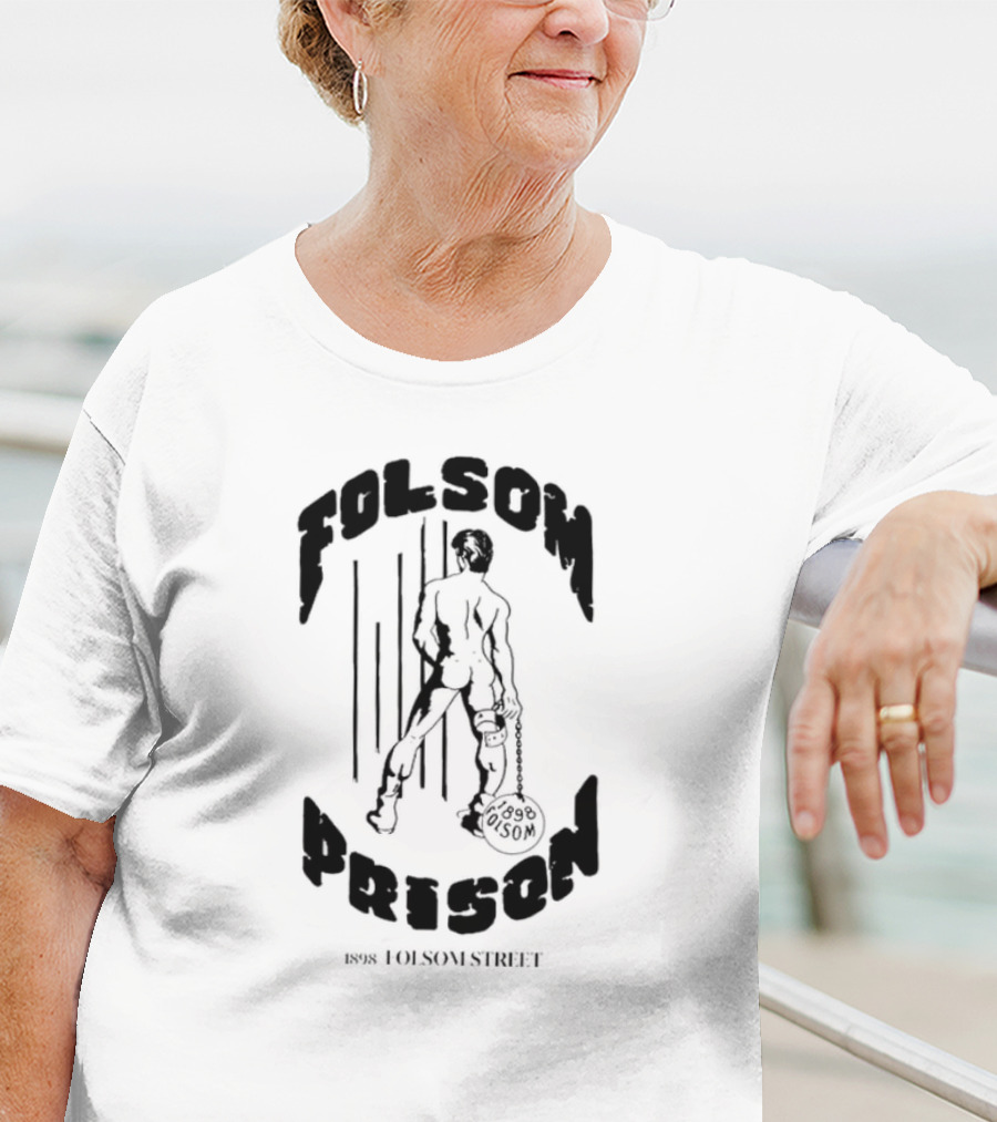 Folsom Prison Established 1898 Folsom Street Retro Figure With Chains T-Shirt