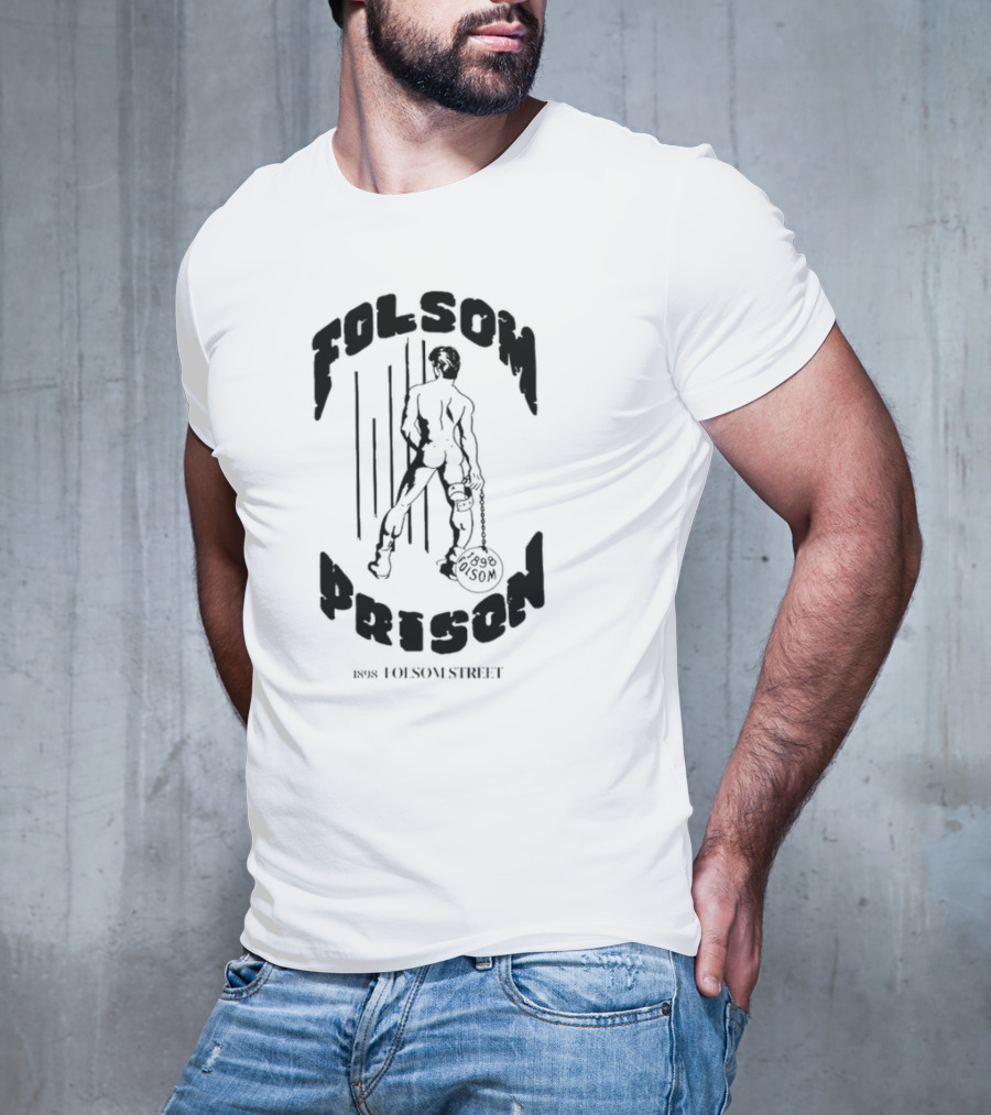 Folsom Prison Established 1898 Folsom Street Retro Figure With Chains T-Shirt