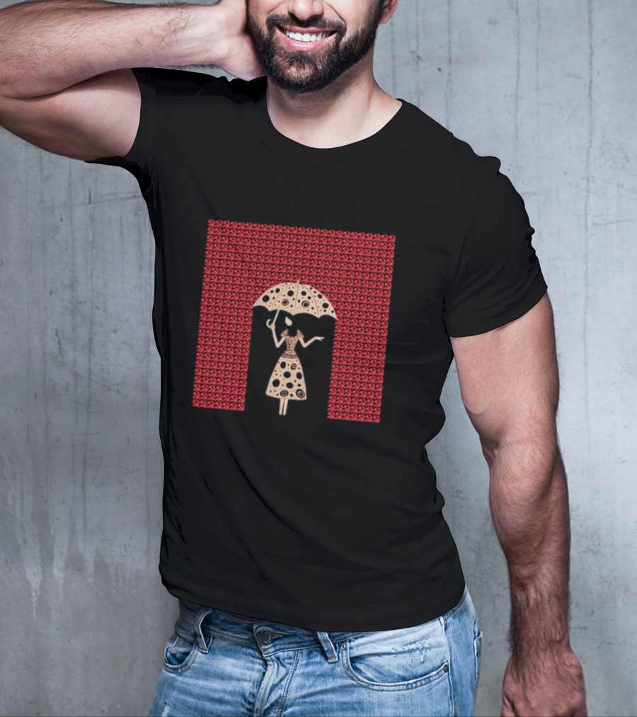 It’s All Around You Artisan Series Umbrella Pattern Black And Red T-Shirt