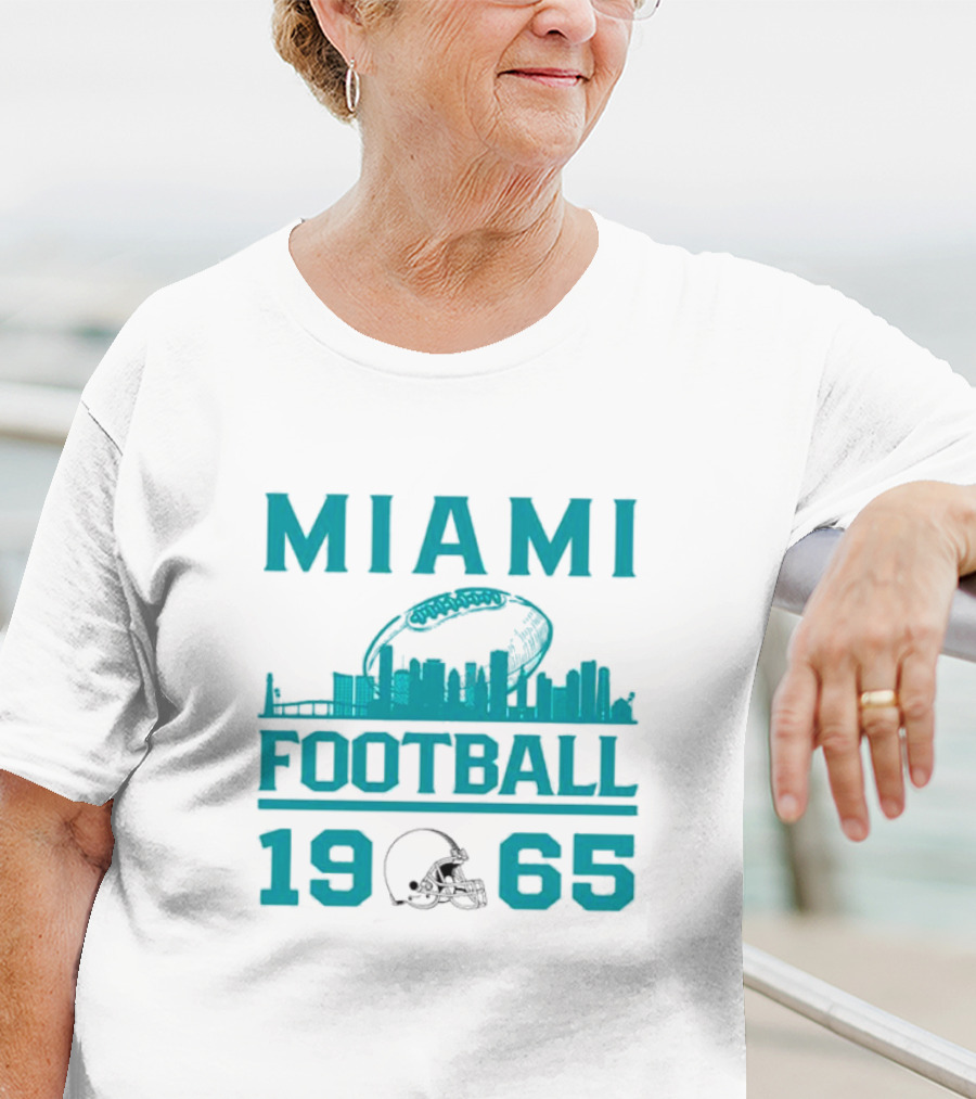 Miami Dolphins Football 1965 Skyline Miami Football 1965 T-Shirt